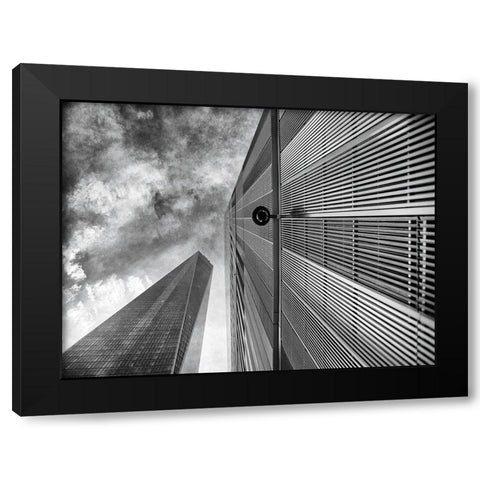 Perspective on Freedom Tower Black Modern Wood Framed Art Print with Double Matting by Graciet, Stephane