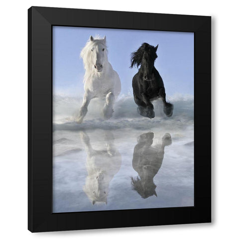 Salt and Pepper Black Modern Wood Framed Art Print with Double Matting by Makarova, V.