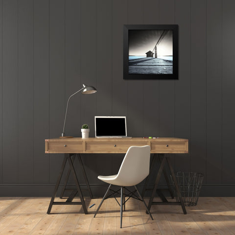 Old Boathouse Black Modern Wood Framed Art Print by Anonymous