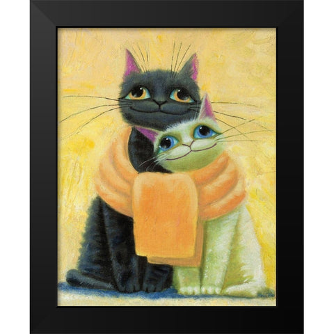 Family Black Modern Wood Framed Art Print by Leov, K