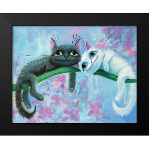 Lazy Day Black Modern Wood Framed Art Print by Leov, K