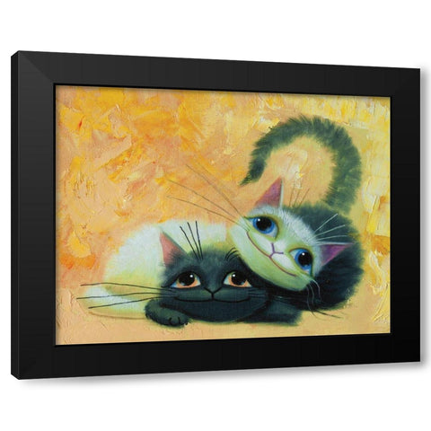 My BFF Black Modern Wood Framed Art Print with Double Matting by Leov, K