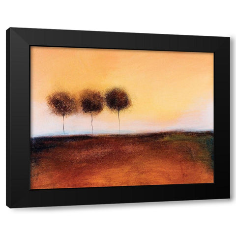 Three Trees Black Modern Wood Framed Art Print by Giordano, V.