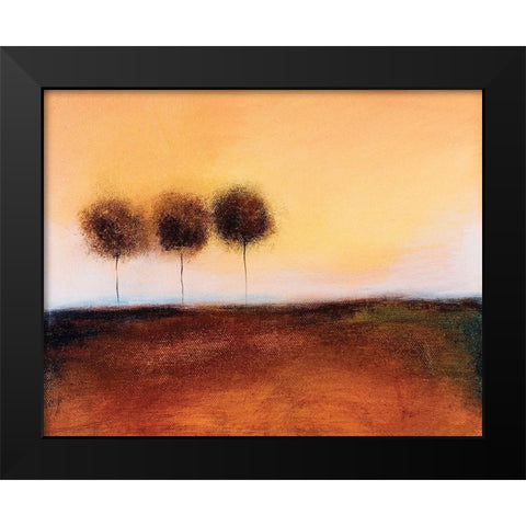 Three Trees Black Modern Wood Framed Art Print by Giordano, V.