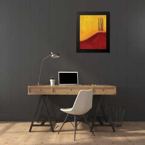 Trees on a Hill Black Modern Wood Framed Art Print by Giordano, V.