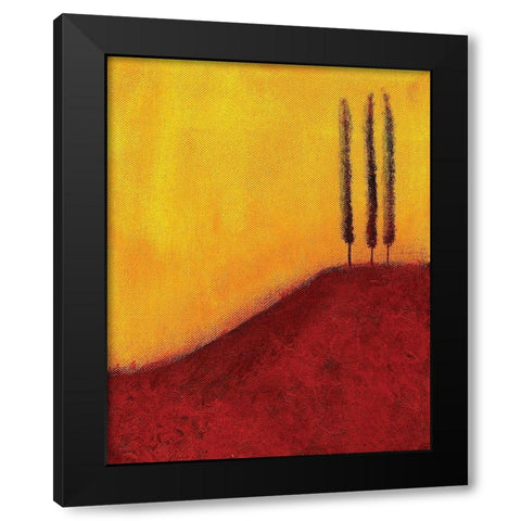 Trees on a Hill Black Modern Wood Framed Art Print with Double Matting by Giordano, V.
