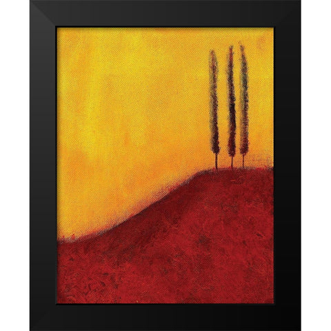 Trees on a Hill Black Modern Wood Framed Art Print by Giordano, V.