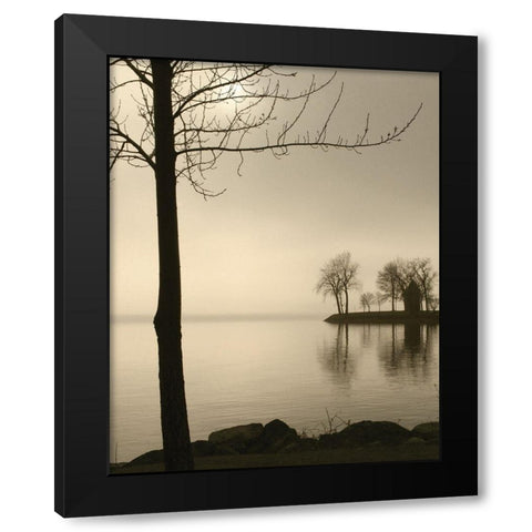 Tranquil Cove Black Modern Wood Framed Art Print by Anonymous