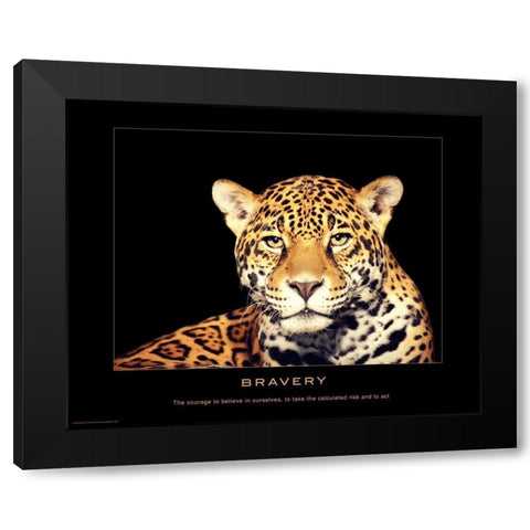 Bravery Black Modern Wood Framed Art Print with Double Matting by Anonymous