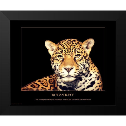 Bravery Black Modern Wood Framed Art Print by Anonymous