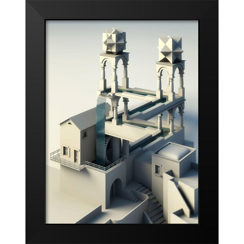 Illusion Of Reality Black Modern Wood Framed Art Print by Anonymous