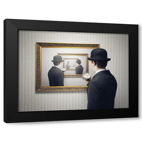 Time Concept Black Modern Wood Framed Art Print with Double Matting by Anonymous