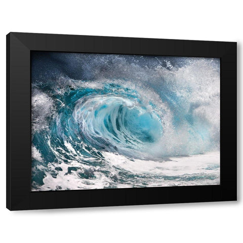 Thunder Wave Black Modern Wood Framed Art Print by Anonymous