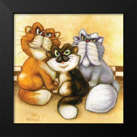 Three Generations Black Modern Wood Framed Art Print by Kourosh