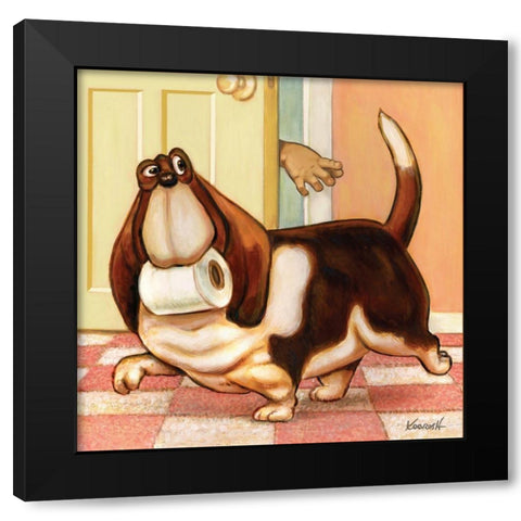 Give That Back Black Modern Wood Framed Art Print by Kourosh