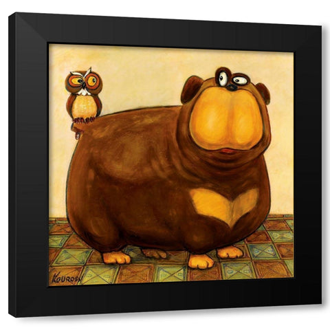Heres Looking at You Black Modern Wood Framed Art Print by Kourosh