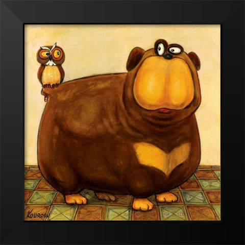 Heres Looking at You Black Modern Wood Framed Art Print by Kourosh