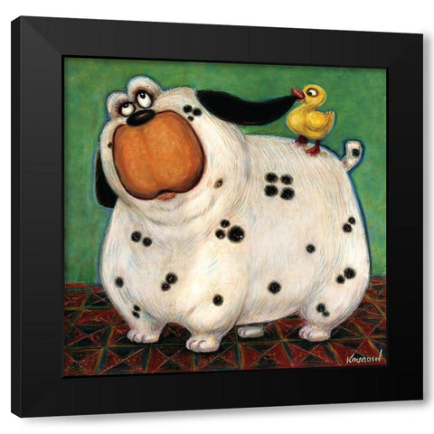 Theres a Duck in My Ear Black Modern Wood Framed Art Print with Double Matting by Kourosh