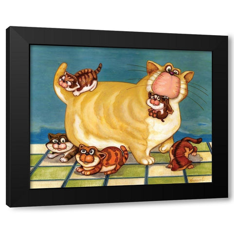 A Womans Work in Never Done Black Modern Wood Framed Art Print by Kourosh