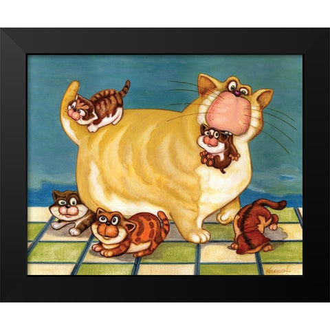 A Womans Work in Never Done Black Modern Wood Framed Art Print by Kourosh