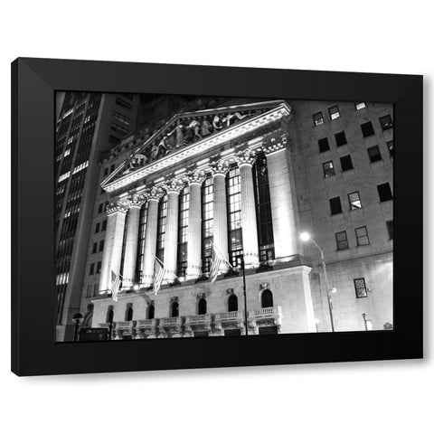 New York Stock Exchange at Night  Black Modern Wood Framed Art Print with Double Matting by Maier, Phil