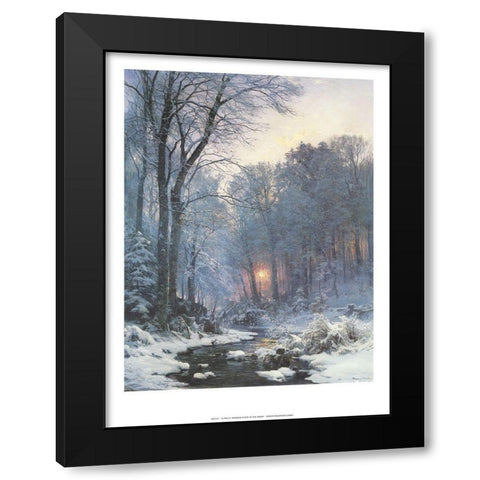A Twilit Wooded River Black Modern Wood Framed Art Print with Double Matting by Andersen-Lunby, Anderson