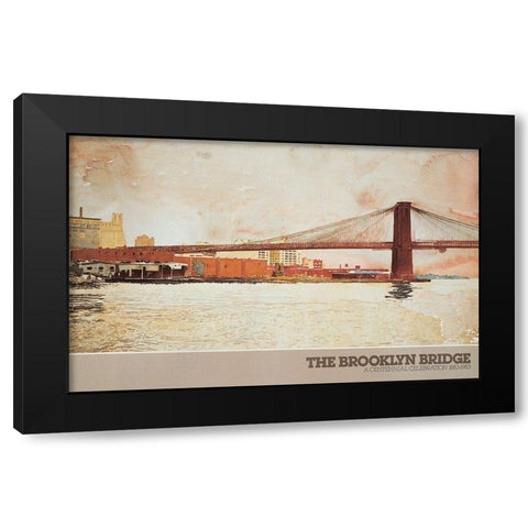 Brooklyn Bridge I Black Modern Wood Framed Art Print with Double Matting by Unknown