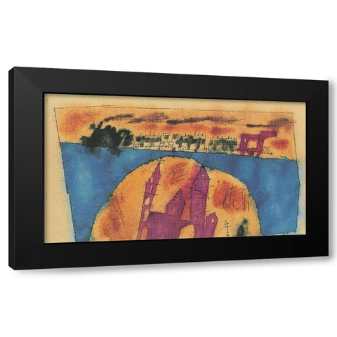 Choo-Choo Black Modern Wood Framed Art Print with Double Matting by Unknown