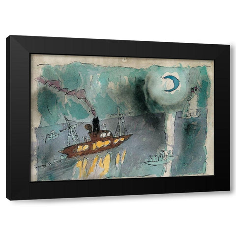 Shipwreck Black Modern Wood Framed Art Print by Unknown