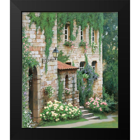 Country Manor Black Modern Wood Framed Art Print by Unknown