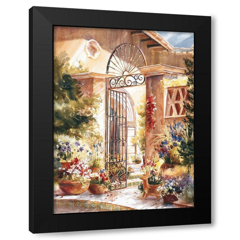 Gated Patio Black Modern Wood Framed Art Print with Double Matting by Unknown