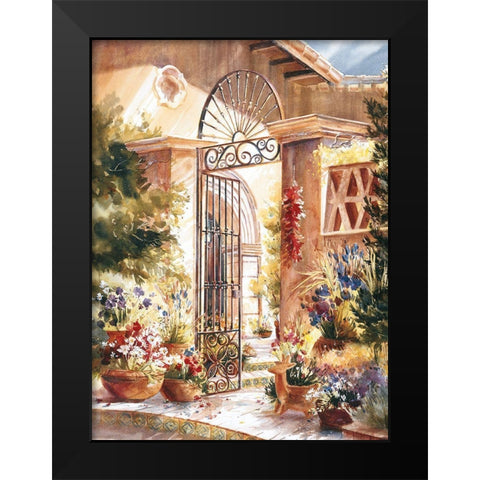 Gated Patio Black Modern Wood Framed Art Print by Unknown