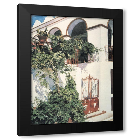 White Veranda Black Modern Wood Framed Art Print with Double Matting by Unknown