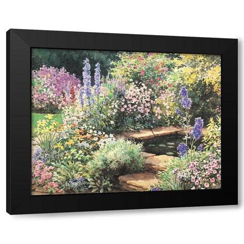 Garden Fountain I Black Modern Wood Framed Art Print with Double Matting by Unknown