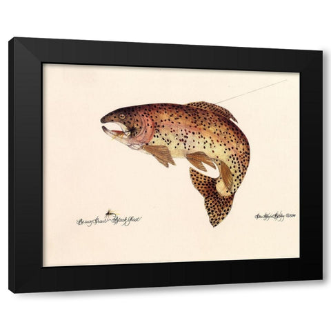 Brown Trout Black Modern Wood Framed Art Print with Double Matting by Unknown