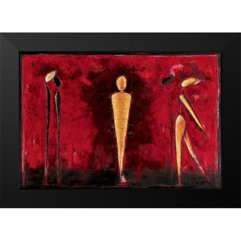 Red Mummy Black Modern Wood Framed Art Print by Unknown