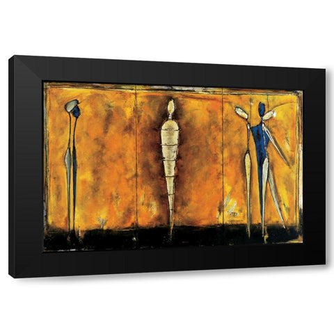 Orange Mummy Black Modern Wood Framed Art Print by Unknown