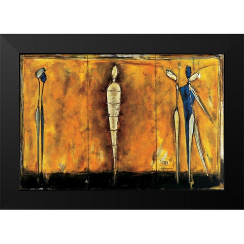 Orange Mummy Black Modern Wood Framed Art Print by Unknown