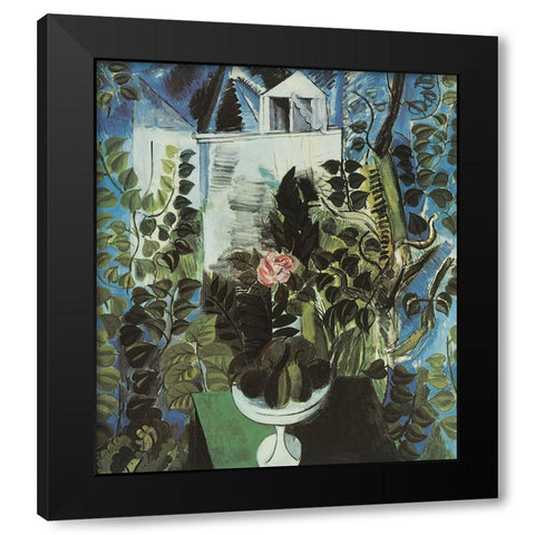 In the Garden Black Modern Wood Framed Art Print by Unknown
