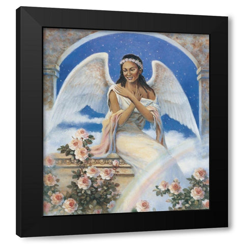 Black Angel Black Modern Wood Framed Art Print with Double Matting by Unknown