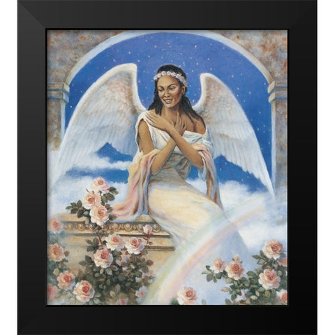 Black Angel Black Modern Wood Framed Art Print by Unknown