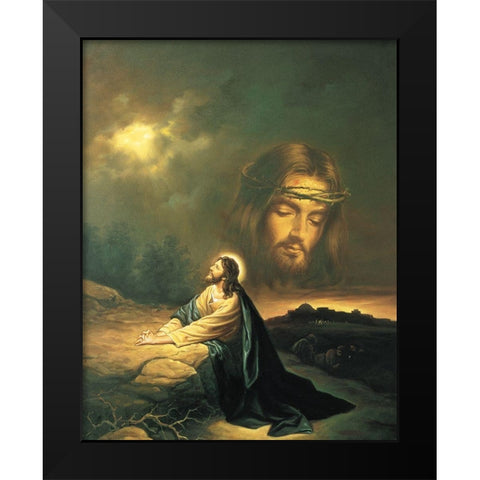 Gethsemene Black Modern Wood Framed Art Print by Unknown