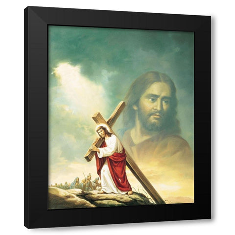 The Cross Black Modern Wood Framed Art Print with Double Matting by Unknown