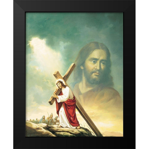The Cross Black Modern Wood Framed Art Print by Unknown