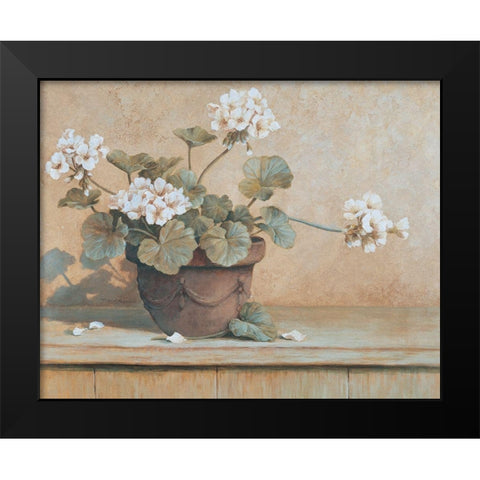 Potted Geranium I Black Modern Wood Framed Art Print by Unknown