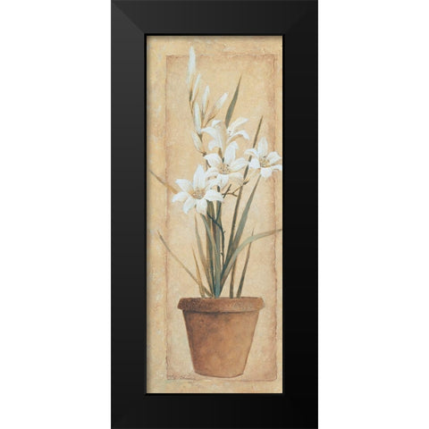 Potted Lily Black Modern Wood Framed Art Print by Unknown