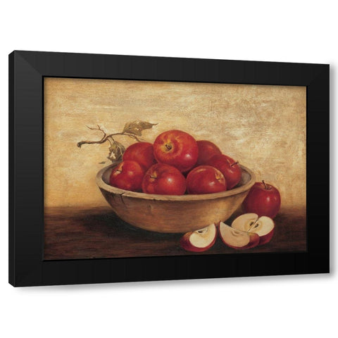 Bowl of Apples Black Modern Wood Framed Art Print by Unknown