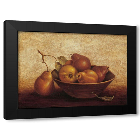 Bowl of Pears Black Modern Wood Framed Art Print with Double Matting by Unknown