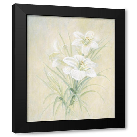 White Lily Black Modern Wood Framed Art Print by Unknown