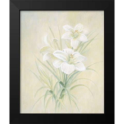 White Lily Black Modern Wood Framed Art Print by Unknown